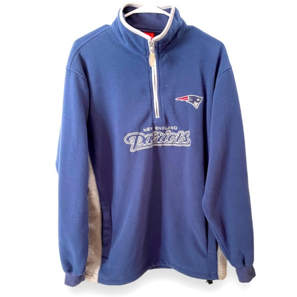 NFL Brand New England Patriots Quarter Zip‎ Fleece Jacket Sweatshirt M